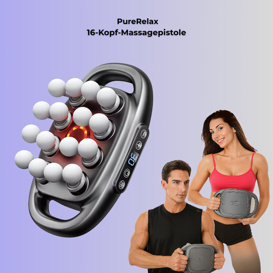 PureRelax 16-Kopf-Massagepistole