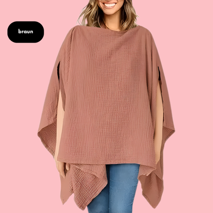 Nalaya – 4-in-1-Poncho inkl. Stilldecke, Schal & Kinderwagenabdeckung