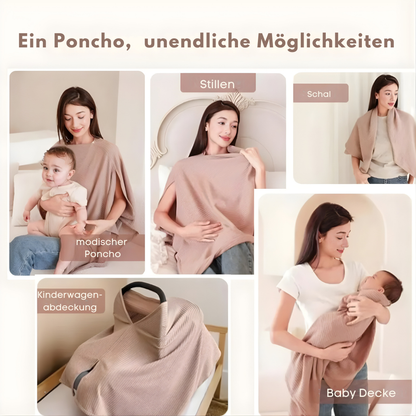 Nalaya – 4-in-1-Poncho inkl. Stilldecke, Schal & Kinderwagenabdeckung