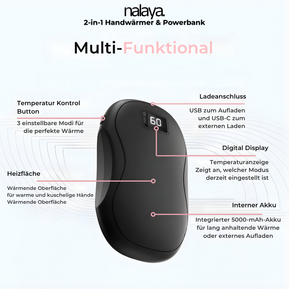 Nalaya - 2-in-1 Handwärmer & Powerbank