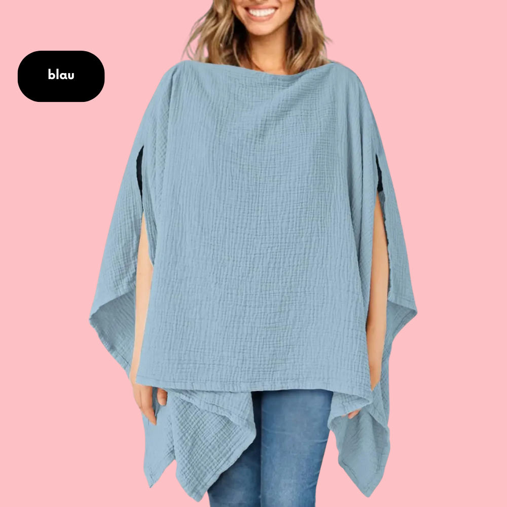 Nalaya – 4-in-1-Poncho inkl. Stilldecke, Schal & Kinderwagenabdeckung